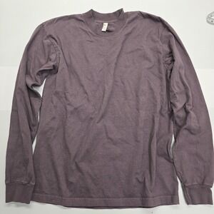 Los Angeles Apparel 1807GD Mens Purple Long Sleeve Cotton T-Shirt Size M